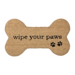 Durų kilimėlis kauliuko formos "Wipe your paws" 70x40 cm.