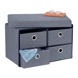 Suoliukas su 4 skyriais 39x60x38cm., tamsiai pilkos spalvos