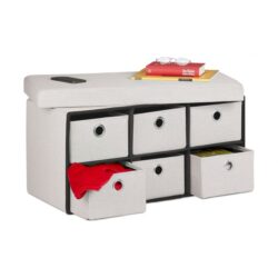 Suoliukas su 6 skyriais 39x76x38cm., kreminės spalvos