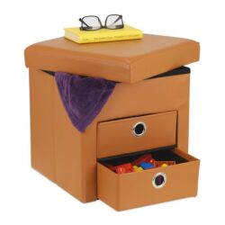 Sulankstoma sėdimoji vieta su 2 skyriais 38x37,5x37,5cm., šviesiai rudos spalvos