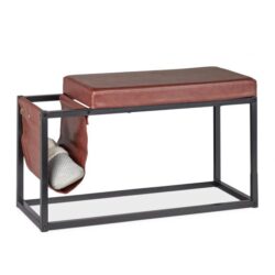 Prieškambario suoliukas 42,5x77x38cm., rudos/juodos spalvos