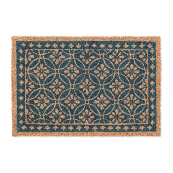 10039006_0_1_74f579c8aa5684c5ec63d42f3612e185.jpg Durų kilimėlis "Gėlės" 60x40 cm., šviesiai rudos/mėlynos spalvos