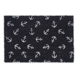 Durų kilimėlis "Inkarai" 60x40 cm., baltos/juodos spalvos