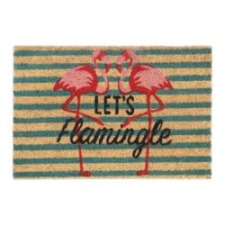 Durų kilimėlis "Let's Flamingle" 60x40 cm., šviesiai rudos/mėlynos/rožinės spalvos