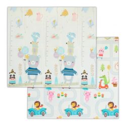 Dvipusis kilimėlis 1,5x195x175cm., baltos/mėlynos/šviesiai rudos spalvos