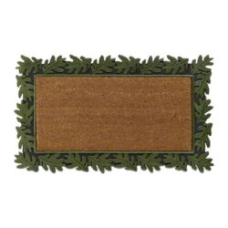 Durų kilimėlis "Lapai" 75x45 cm., žalios/švieisiai rudos spalvos
