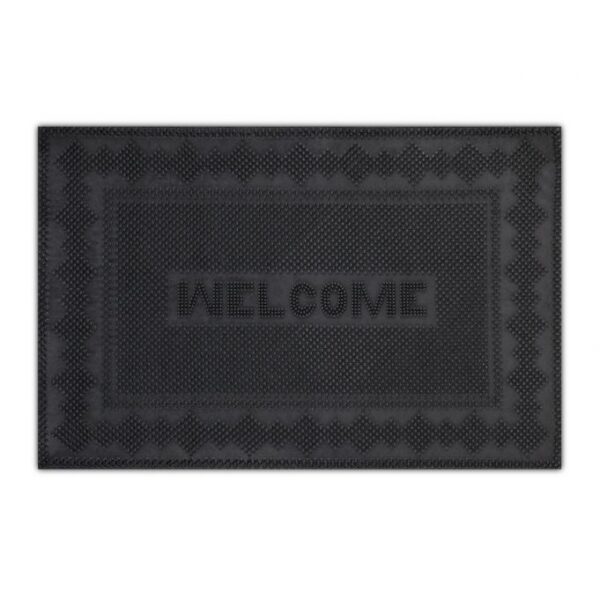 Guminis durų kilimėlis "Welcome" 60x40 cm., juodos spalvos