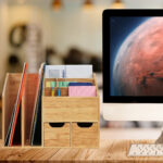 Mock up desk : Comfortable workplace with modern desktop computer. Blank screen for graphic display montage.