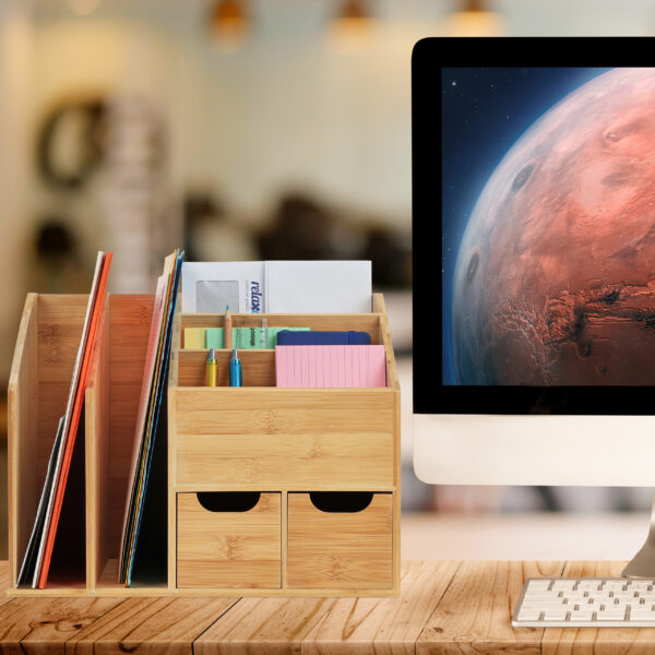 Mock up desk : Comfortable workplace with modern desktop computer. Blank screen for graphic display montage.