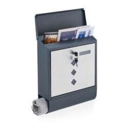 Pašto dėžutė 38,5x31x12cm., tamsiai pilkos/sidabrinės spalvos