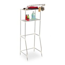 Prailginama lentyna virš skalbimo mašinos su 2 lentynomis 179x100x50cm., sidabrinės/baltos spalvos