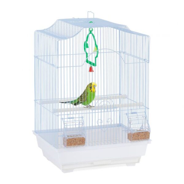 Paukščių narvas 49,5x35x32cm., šviesiai mėlynos/baltos spalvos