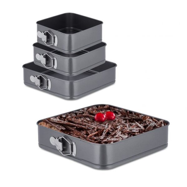 Rinkinys iš 4 kepimo formų, tamsiai pilkos/sidabrinės spalvos