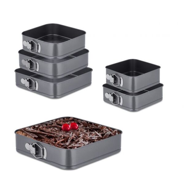 Rinkinys iš 6 kepimo formų, tamsiai pilkos/sidabrinės spalvos