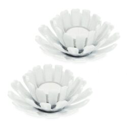 Rinkinys iš 2 žvakidžių 13,5x6cm., baltos spalvos