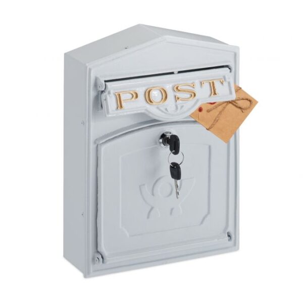 10039688_49_1_036f81551fcc6d5e74d14919c58a92a0.jpg Senovinė pašto dėžutė 31,5x23x9cm., baltos/auksinės spalvos