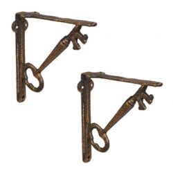 Rinkinys iš 2 sieninių vazonų laikiklių 14,5x4x14,5cm., juodos/auksinės spalvos