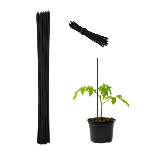 Rinkinys iš 50 sodo grotelių 60cm., juodos spalvos