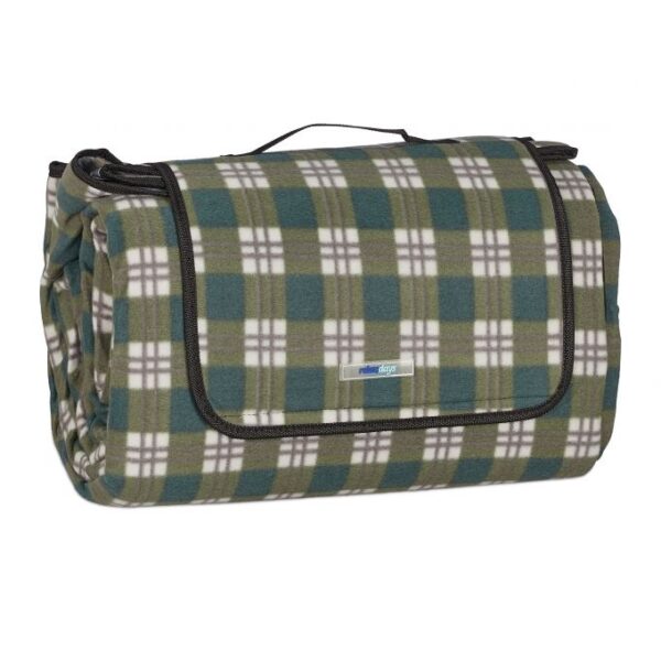 Pikniko antklodė 200x300cm., tamsiai žalios/žalios/baltos spalvos