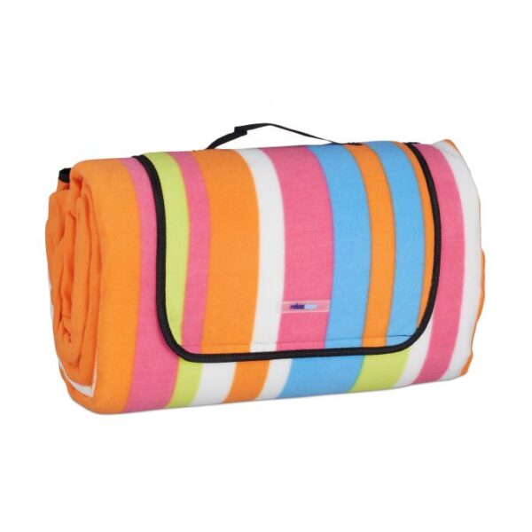 Pikniko antklodė 200x300cm., mėlynos/oranžinės/rožinės/žalios spalvos