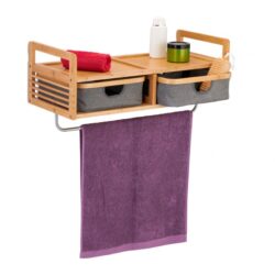 Pakabinama vonios spintelė 30,5x67x30cm., švieisiai rudos/pilkos spalvos