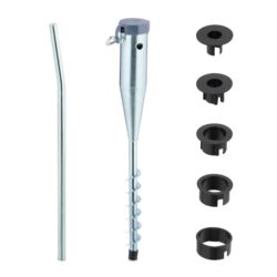 Į žemę įsukamas skėčio stovas 56x7x10cm., sidabrinės/juodos/pilkos spalvos