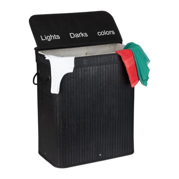 Skalbinių krepšelis 63x55x35cm, 30L., juodos spalvos