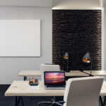 Modern office with empty poster