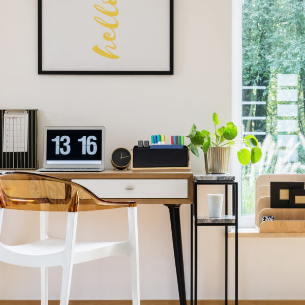 Plastic chair in home office