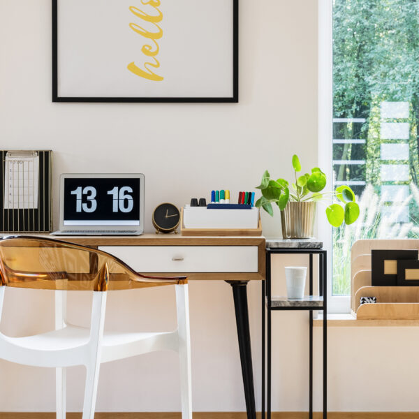 Plastic chair in home office