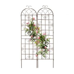 Rinkinys iš 2 sodo grotelių 220x52x2cm., šviesiai rudos spalvos