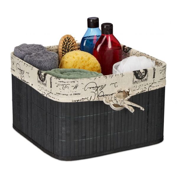 Sulankstomas krepšys 20x31x31cm., juodos/kreminės spalvos