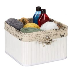 Sulankstomas krepšys 20x31x31cm., baltos/kreminės/juodos spalvos