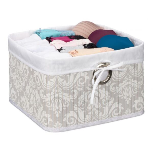 Sulankstomas krepšys 20x31x31cm., pilkos/baltos spalvos