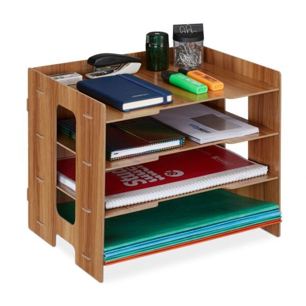 Rašymo priemonių ir dokumentų organizatorius 27x32,5x25 cm., rudos spalvos