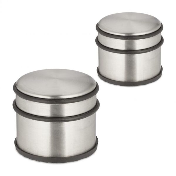 Rinkinys iš 2 nerūdijančio plieno durų atramų, sidabrinės spalvos