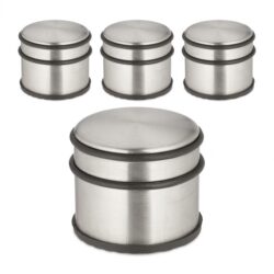 Rinkinys iš 4 nerūdijančio plieno durų atramų, sidabrinės spalvos