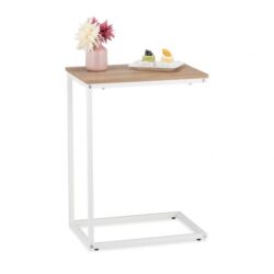 Šoninis staliukas 60x30x45cm., šviesiai rudos/baltos spalvos