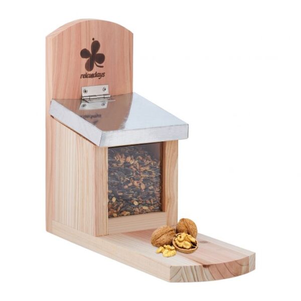 Pakabinamas voverių tiektuvas 25x11x29cm., šviesiai rudos/sidabrinės spalvos