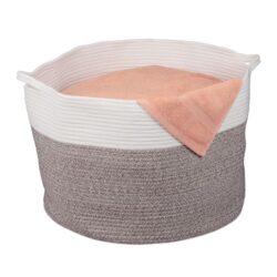 Sulankstomas krepšys 35x55cm., šviesiai rudos/baltos spalvos