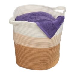 Sulankstomas krepšys 38x50x40cm., baltos/šviesiai rudos/smėlio spalvos