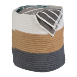 Sulankstomas krepšys 30x28cm., baltos/pilkos/šviesiai rudos spalvos