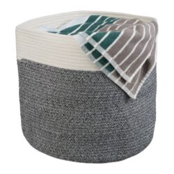 Sulankstomas krepšys 38x43cm., tamsiai pilkos/baltos spalvos