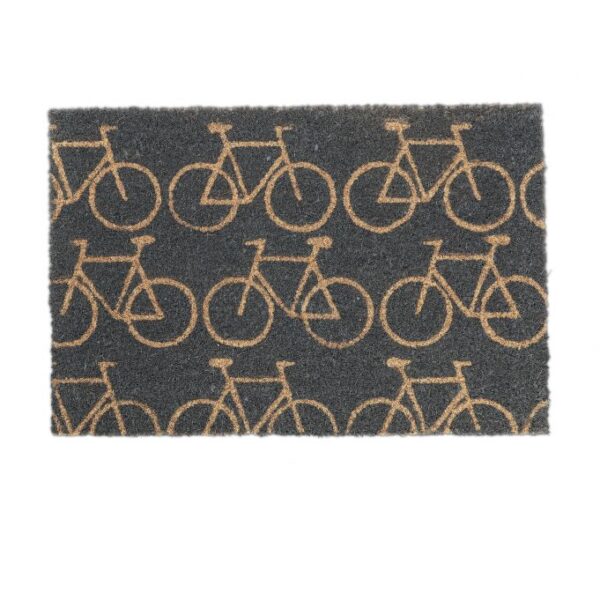 Durų kilimėlis "Dviračiai" 60x40 cm. tamsiai pilkos/šviesiai rudos spalvos