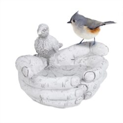 Paukščių girdykla 17x24x22cm., baltos/tamsiai pilkos spalvos