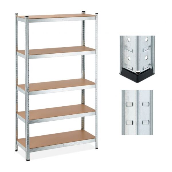 Sandėliavimo lentyna 180x100x40cm., šviesiai rudos/sidabrinės spalvos