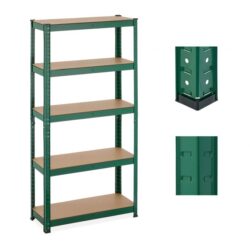 Sandėliavimo lentyna 150x75x30cm., šviesiai rudos/tamsiai žalios spalvos