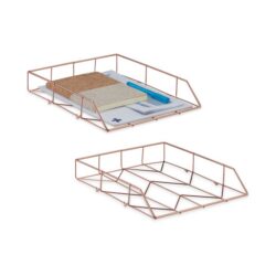 Rinkinys iš 2 popieriaus padėklų 5,5x26x31,5 cm., aukso spalvos