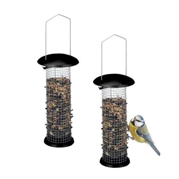 Paukščių lesyklėlė 33x10cm., sidabrinės/juodos spalvos