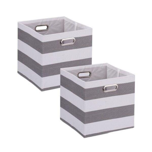 10044210_0_1_bd66198ace4403521b8ea50f7dc826d7.jpg Rinkinys iš 2 daiktų laikymo dėžių 30,5x30,5x30cm., pilkos/baltos spalvos